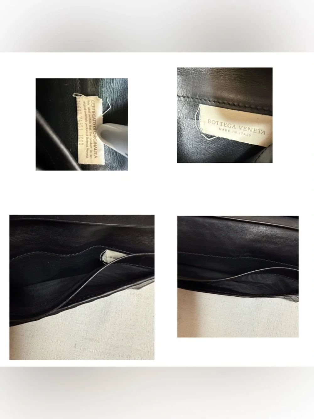 Bottega Veneta Black Intrecciato Leather Long Wallet Bi-Fold Made in Italy